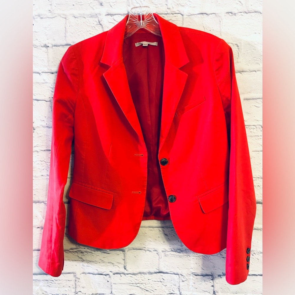 Gap Red Short Two Button Blazer Career Size 2